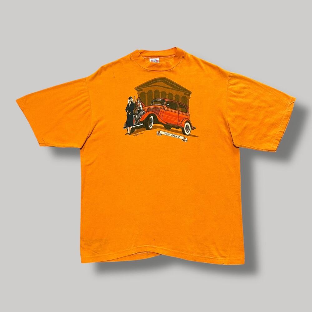 Vintage 70s Crazy Shirts Bonnie Clyde 1975 Rare Graphic T Shirt Orange M/L